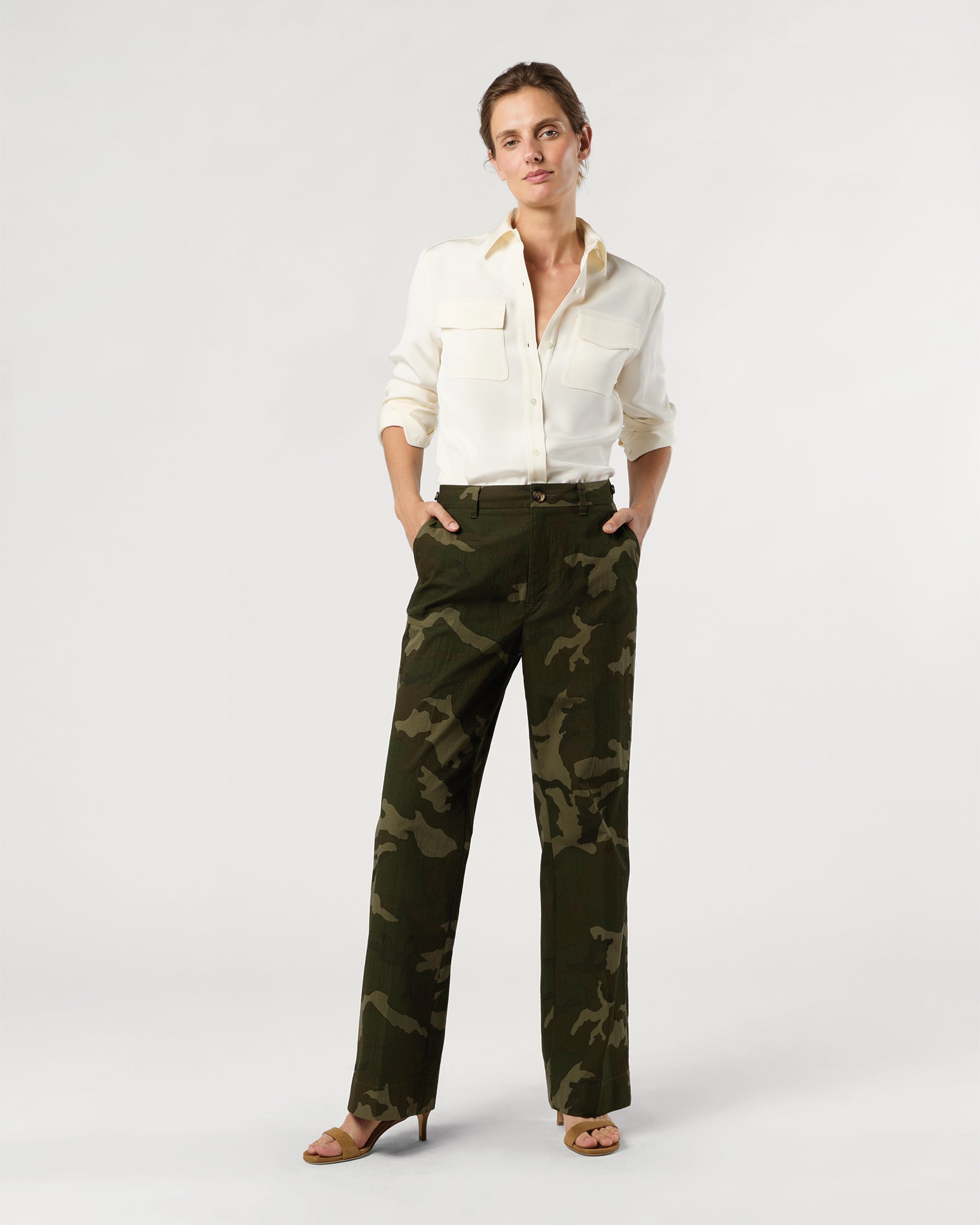 Billie Pant in Camo Cotton/Nylon