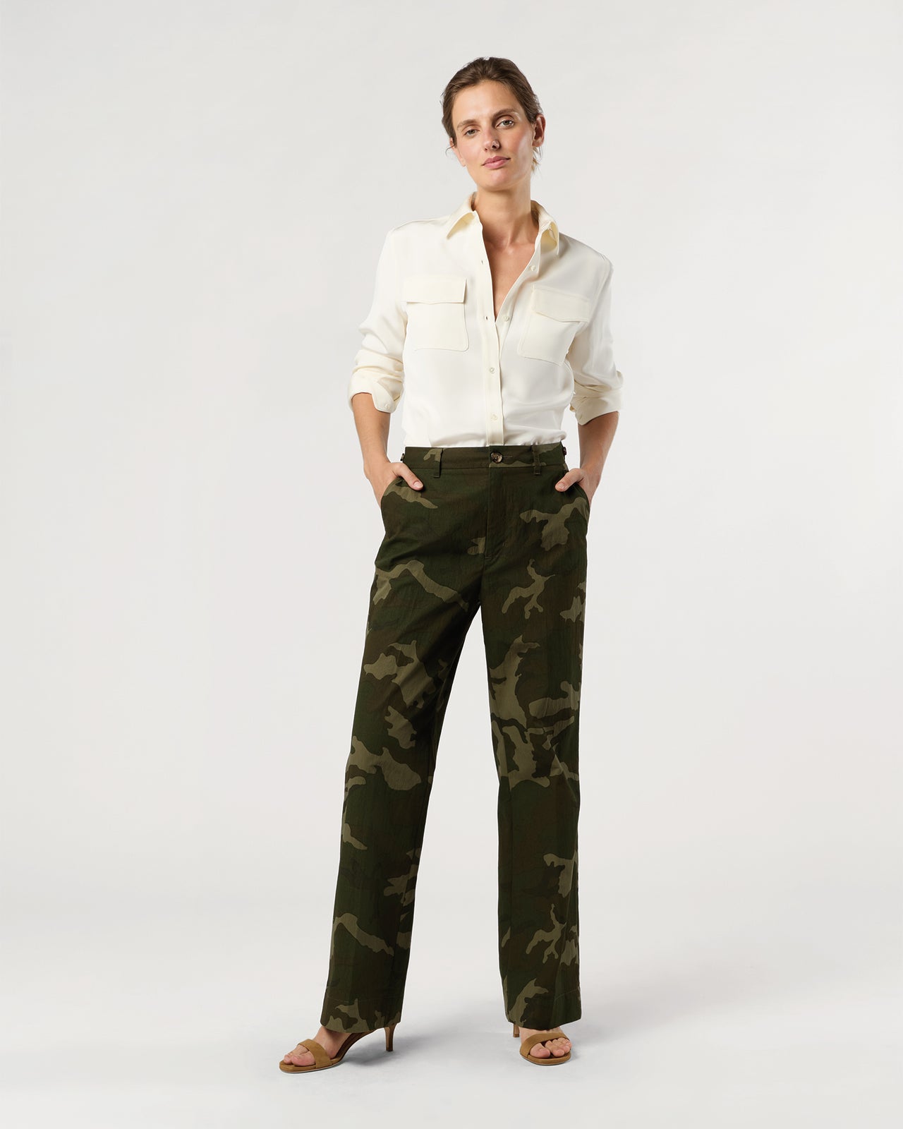 Billie Pant in Camo Cotton/Nylon