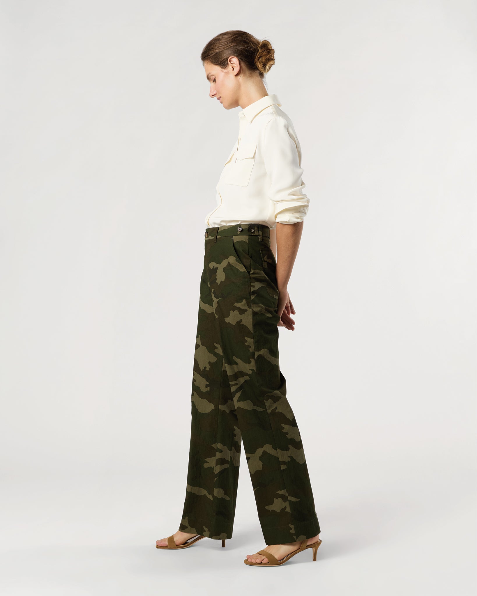 Billie Pant in Camo Cotton/Nylon