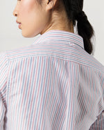 Load image into Gallery viewer, Schoolgirl Shirt in Blue/Red Multi Stripe Oxford
