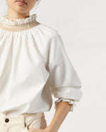 Load image into Gallery viewer, Phoebe Smocking Top in Ivory Poplin
