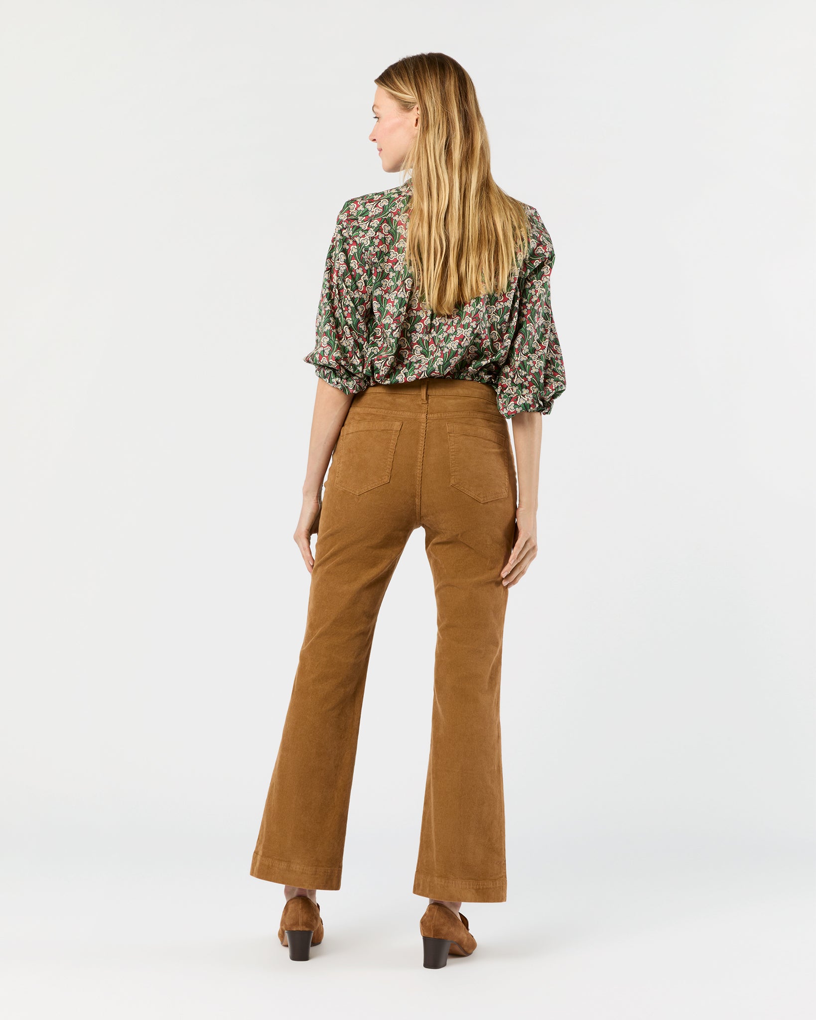 Kendall Flare 5-Pocket Jean in Tobacco Stretch Cord