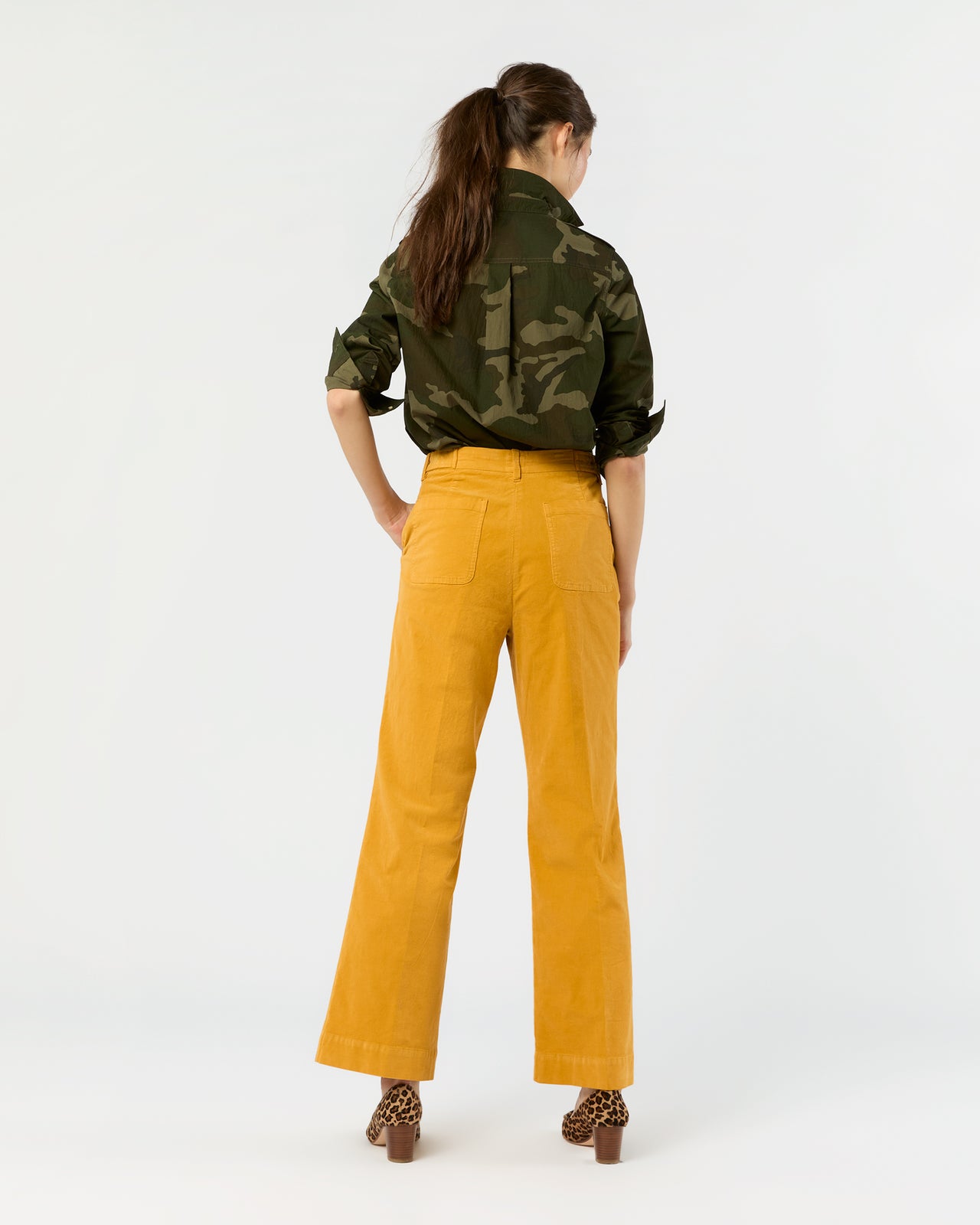 Billie Pant in Gold Stretch Baby Cord