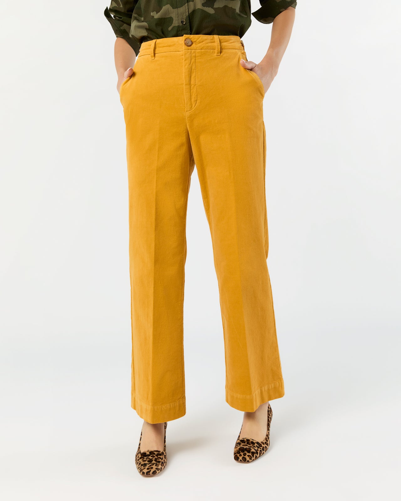 Billie Pant in Gold Stretch Baby Cord