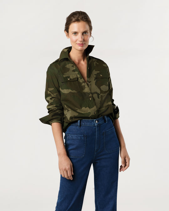 Safari Shirt in Camo Cotton/Nylon