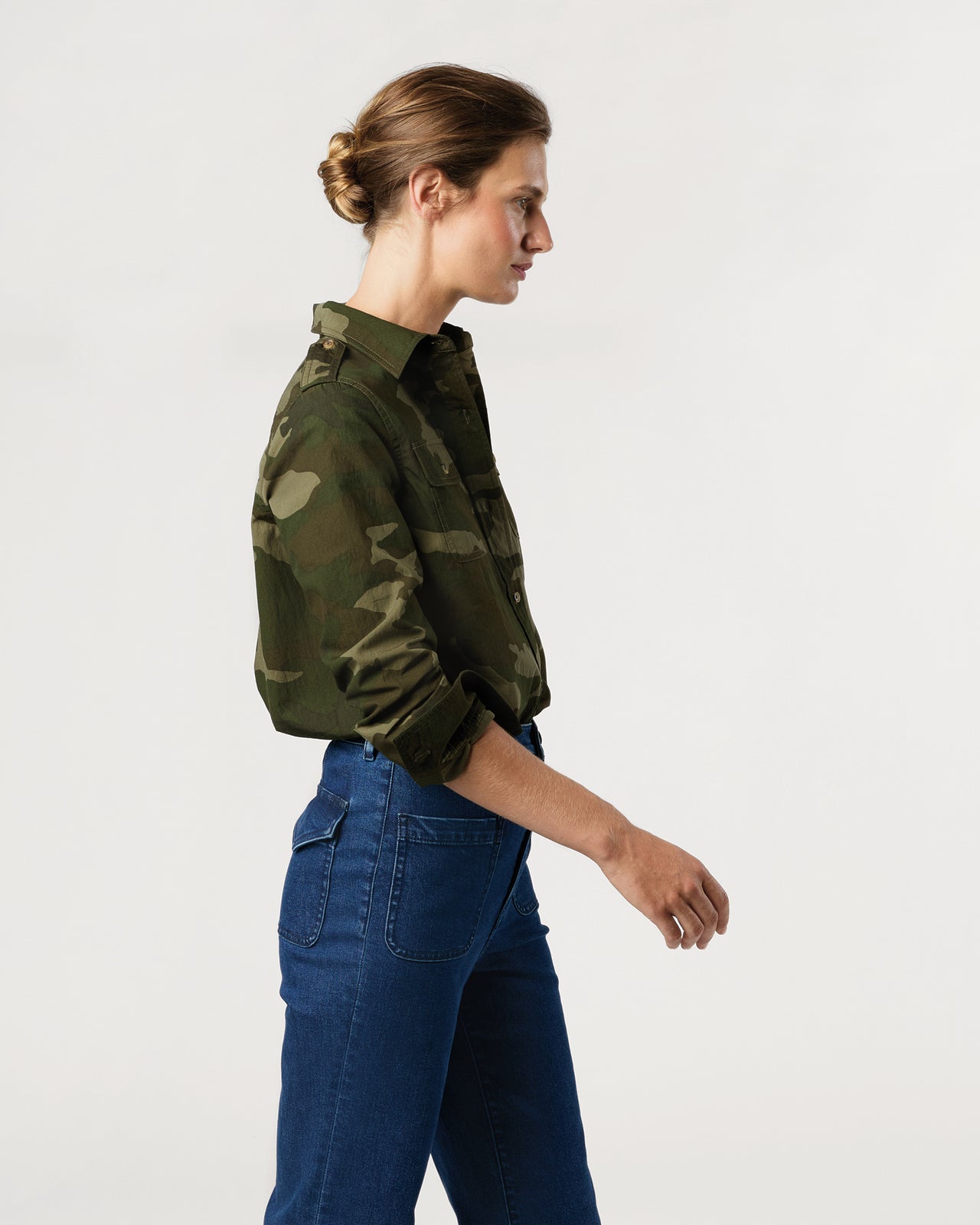 Safari Shirt in Camo Cotton/Nylon