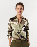 Load image into Gallery viewer, Classic Blouse in Camo Silk Charmeuse
