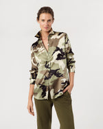 Load image into Gallery viewer, Classic Blouse in Camo Silk Charmeuse
