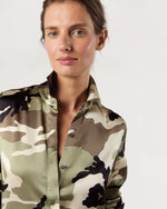 Load image into Gallery viewer, Classic Blouse in Camo Silk Charmeuse
