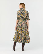 Load image into Gallery viewer, Avery Shirtwaist Dress in Navy/Multi Floral Printed Cotolino
