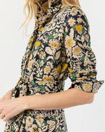 Load image into Gallery viewer, Avery Shirtwaist Dress in Navy/Multi Floral Printed Cotolino
