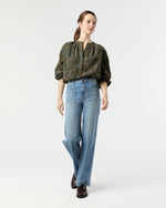 Load image into Gallery viewer, Sienna Top in Navy/Multi Flower Printed Cord
