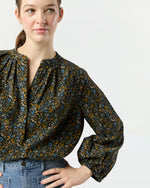 Load image into Gallery viewer, Sienna Top in Navy/Multi Flower Printed Cord
