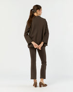 Load image into Gallery viewer, Faye Flare Cropped Pant in Coffee Bi-Stretch Tricotine
