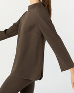 Load image into Gallery viewer, Samantha Top in Coffee Bi-Stretch Tricotine
