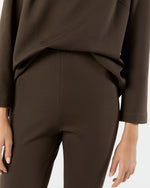 Load image into Gallery viewer, Faye Flare Cropped Pant in Coffee Bi-Stretch Tricotine
