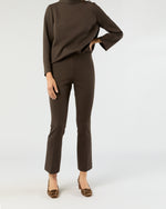 Load image into Gallery viewer, Faye Flare Cropped Pant in Coffee Bi-Stretch Tricotine
