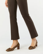 Load image into Gallery viewer, Faye Flare Cropped Pant in Coffee Bi-Stretch Tricotine
