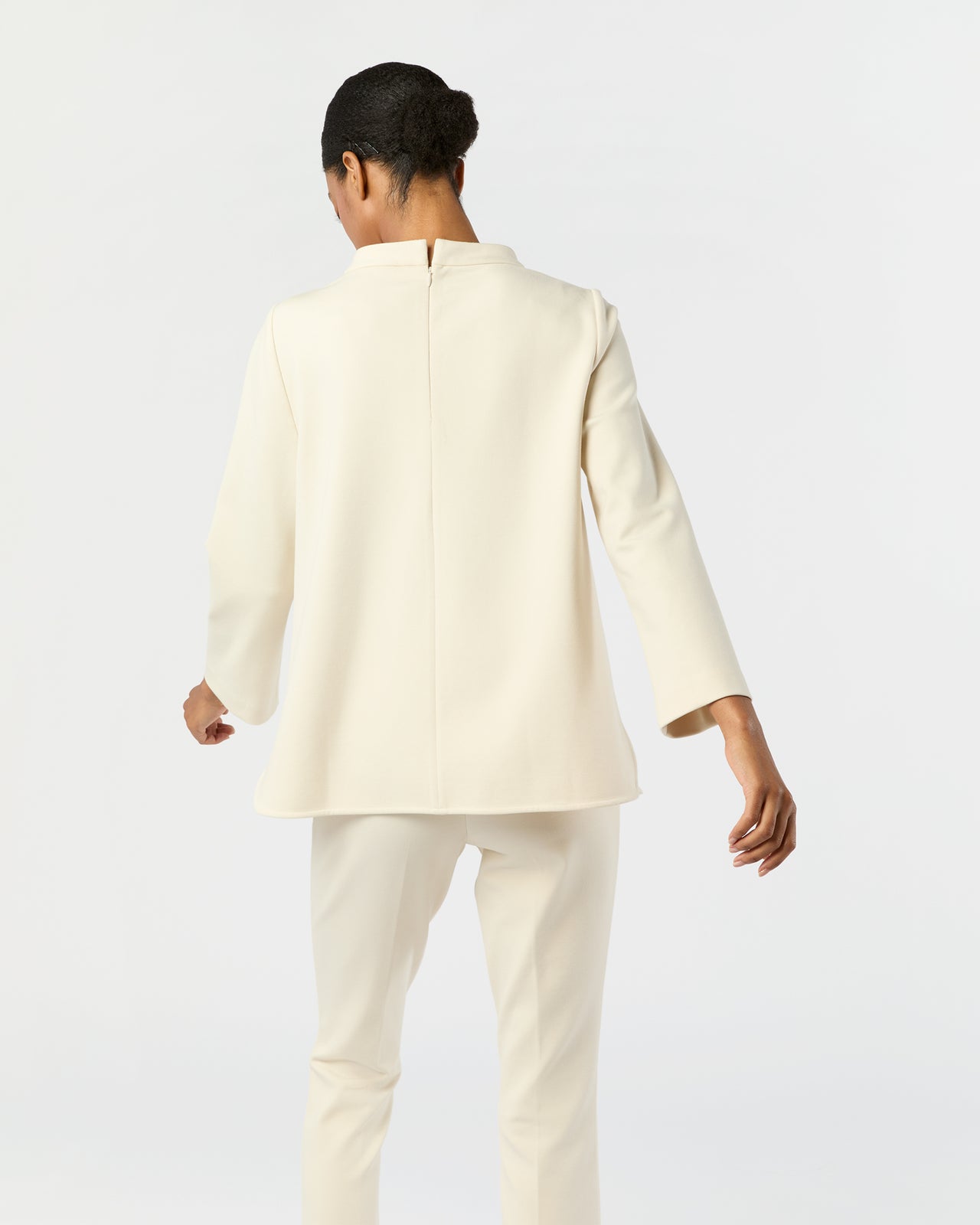 Samantha Top in Bisque Bi-Stretch Tricotine