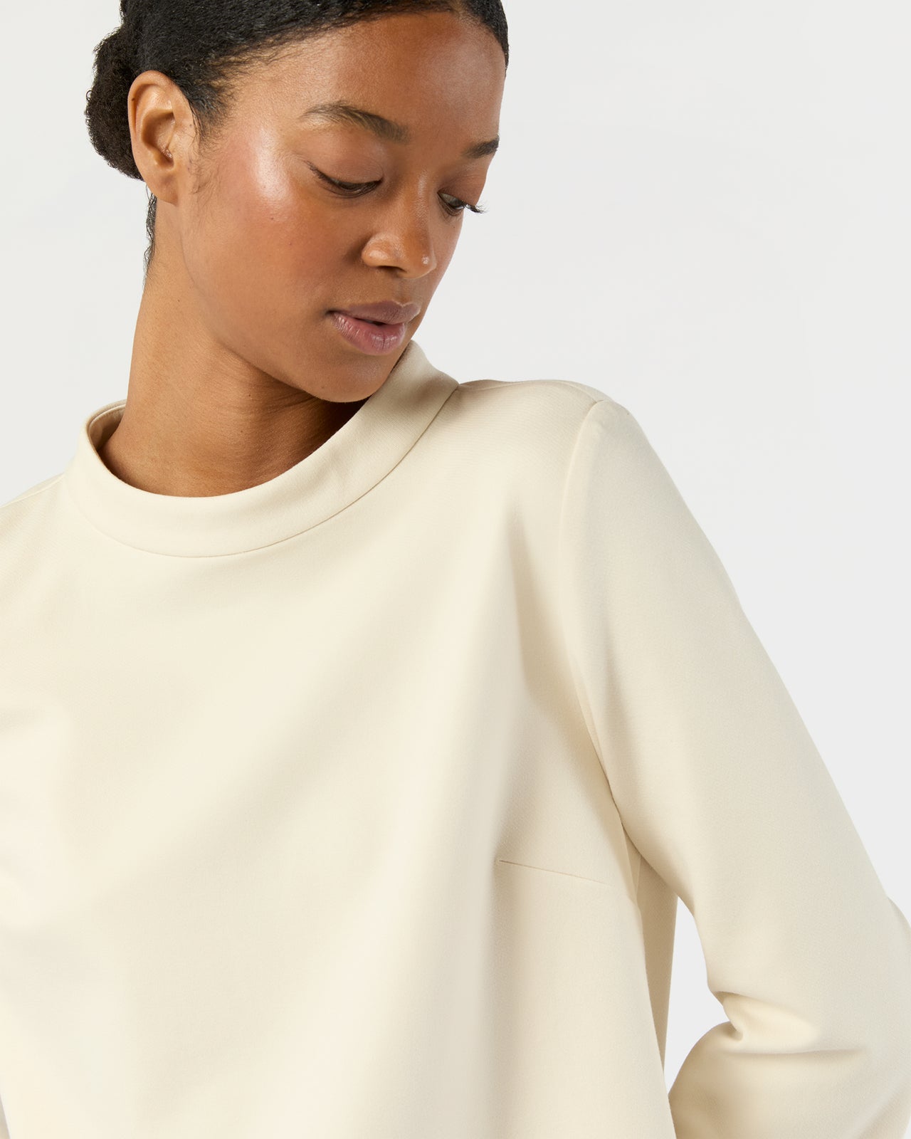 Samantha Top in Bisque Bi-Stretch Tricotine