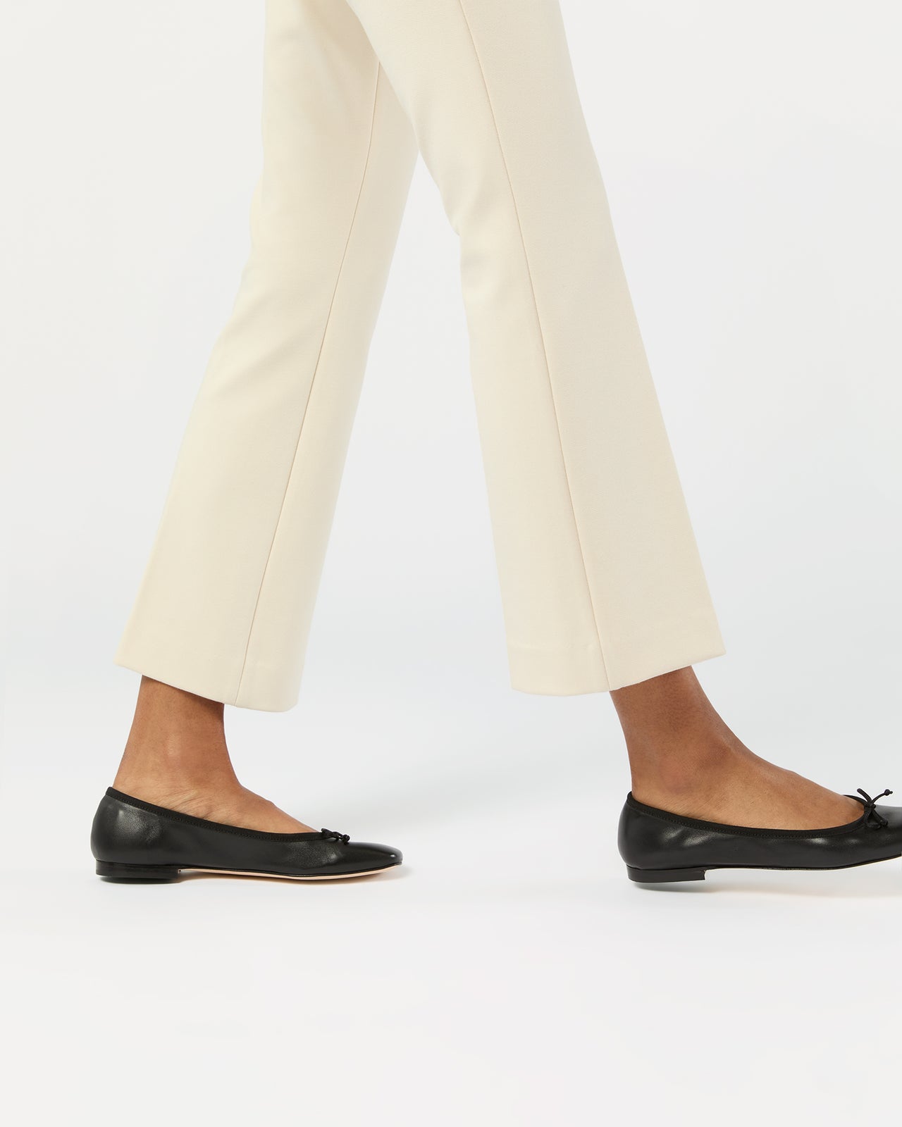 Faye Flare Cropped Pant in Bisque Bi-Stretch Tricotine