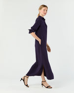 Load image into Gallery viewer, Piper Maxi Dress in Eggplant Silk Crepe de Chine
