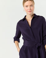 Load image into Gallery viewer, Piper Maxi Dress in Eggplant Silk Crepe de Chine
