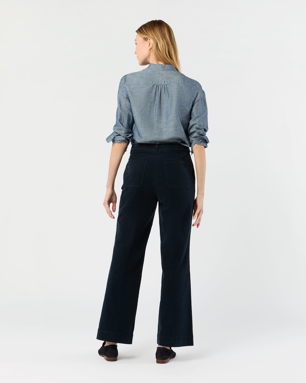 Billie Pant in Petrol Stretch Baby Cord