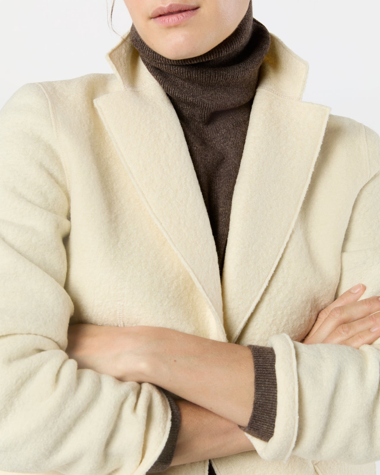 Palmer Blazer in Ivory Pressed Boiled Wool