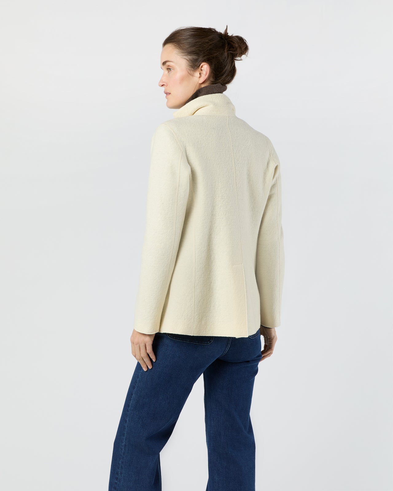 Palmer Blazer in Ivory Pressed Boiled Wool