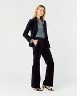 Load image into Gallery viewer, Lindy Trouser in Eggplant Stretch Velveteen
