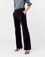 Load image into Gallery viewer, Lindy Trouser in Eggplant Stretch Velveteen
