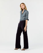 Load image into Gallery viewer, Lindy Trouser in Eggplant Stretch Velveteen
