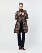 Load image into Gallery viewer, Kimono Carina Coat in Pink/Loden Blanket Plaid Harris Tweed
