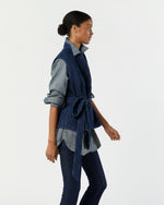 Load image into Gallery viewer, Corinne Vest in Indigo Patchwork Matelassé

