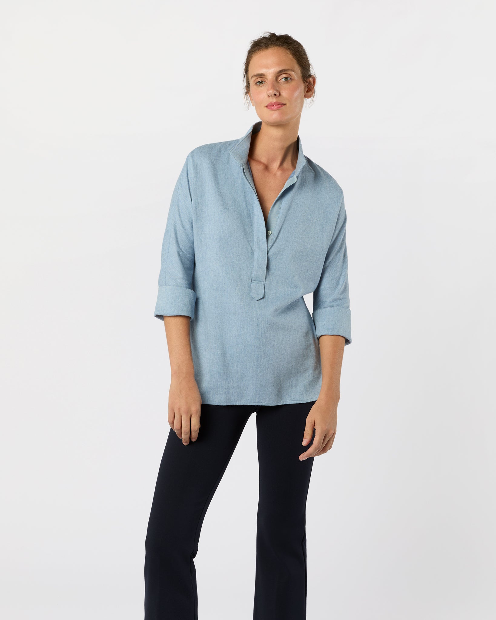 Fanny Shirt in Sky Brushed Twill