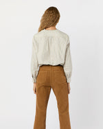Load image into Gallery viewer, Becca Shirt in Olive/Ochre/Blue Tattersall Brushed Twill
