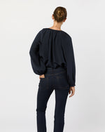 Load image into Gallery viewer, Ariana Blouse in Navy Silk Crepe de Chine
