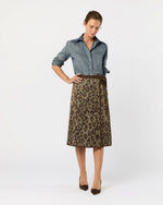 Load image into Gallery viewer, Adley Wrap Skirt in Leopard Cavalry Twill Jacquard
