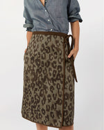 Load image into Gallery viewer, Adley Wrap Skirt in Leopard Cavalry Twill Jacquard
