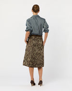 Load image into Gallery viewer, Adley Wrap Skirt in Leopard Cavalry Twill Jacquard

