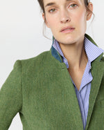 Load image into Gallery viewer, Moira Blazer in Green/Multi Herringbone Tweed
