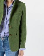 Load image into Gallery viewer, Moira Blazer in Green/Multi Herringbone Tweed
