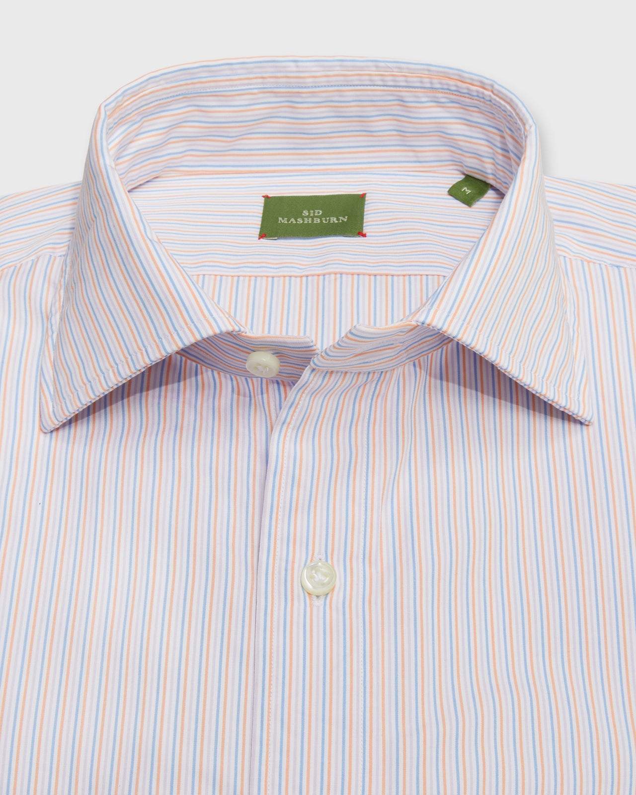 Otto Handmade Sport Shirt in Blue/Persimmon/Lavender Stripe Poplin