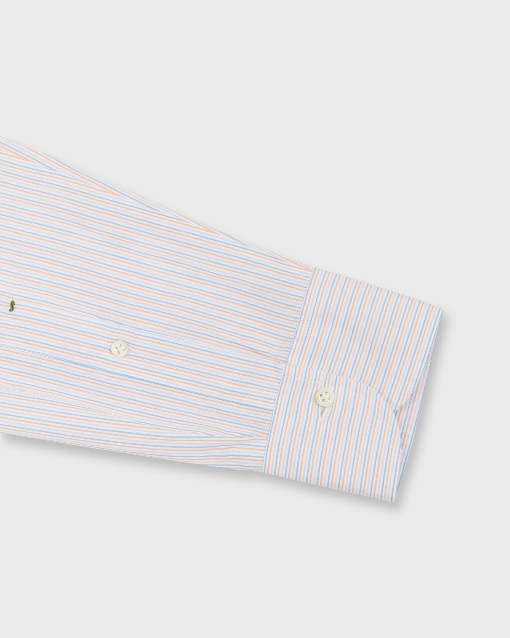 Otto Handmade Sport Shirt in Blue/Persimmon/Lavender Stripe Poplin
