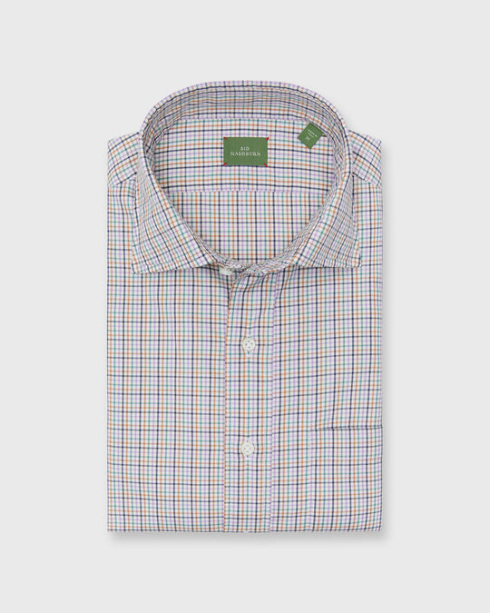 Otto Handmade Sport Shirt in Lavender/Scotch/Lovat Tattersall Twill