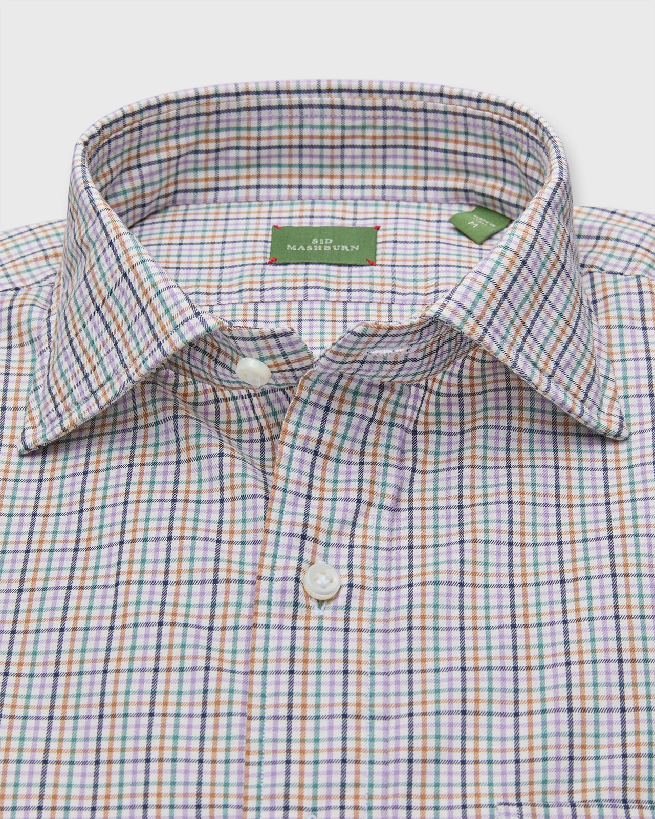 Otto Handmade Sport Shirt in Lavender/Scotch/Lovat Tattersall Twill