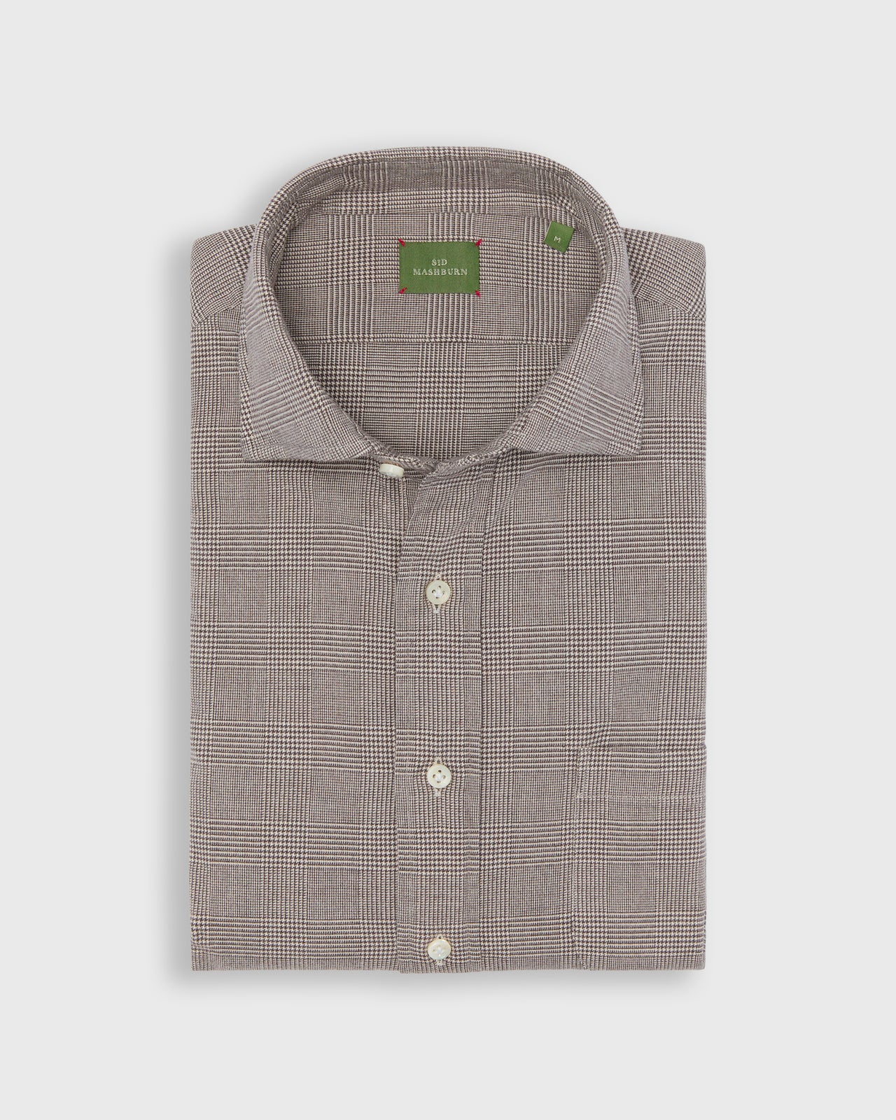 Otto Handmade Sport Shirt in Brown Glen Plaid Flannel