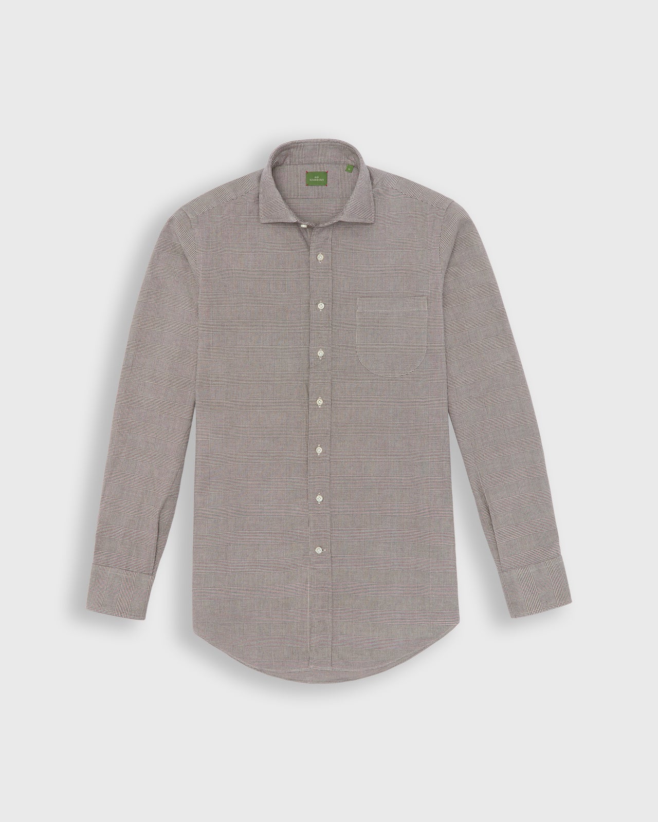 Otto Handmade Sport Shirt in Brown Glen Plaid Flannel