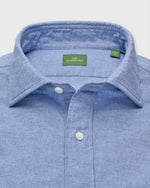 Load image into Gallery viewer, Spread Collar Sport Shirt in Light Blue Flannel
